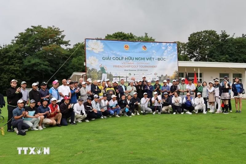 Giải Golf Hữu nghị Việt-Đức 2026 thu hút hơn 100 golf thủ tranh tài. (Ảnh: Thu Hằng/TTXVN)
