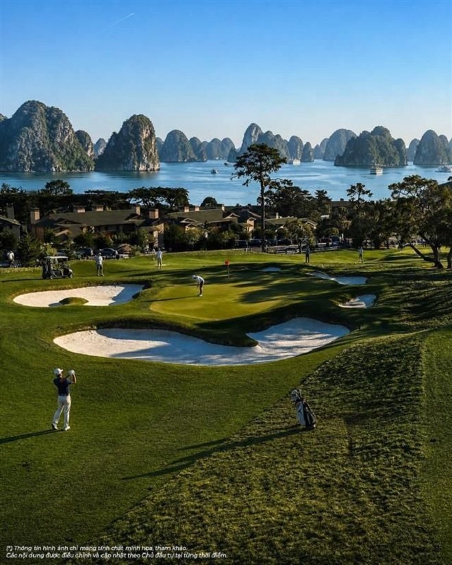 Hệ thống sân golf tại Vinhomes Global Gate Hạ Long mang đến trải nghiệm “swing giữa miền di sản” độc đáo.